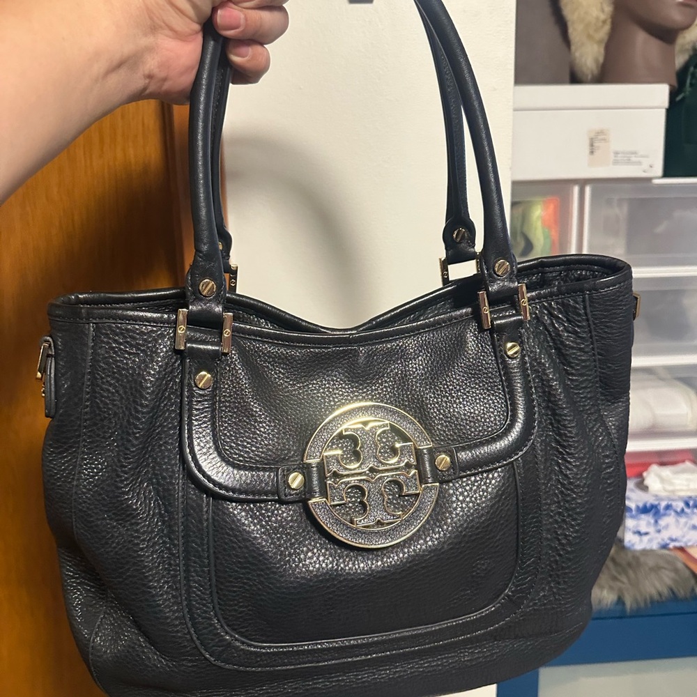 Tory Burch black Leather Tote Bag - Picture 2 of 8